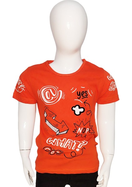 Erkek Çocuk Yazlık Yazı Baskılı Kot Yelek Pantolon T-Shirt 3'lü Takım fırsatları