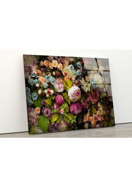 Renkli Güller Cam Duvar Tablosu fiyatları