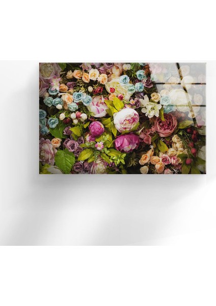 Renkli Güller Cam Duvar Tablosu fırsatları