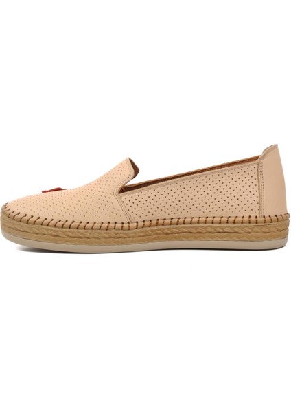 394164 Bej Hakiki Deri Kadın Günlük Ayakkabı GENİŞ KALIP modelleri