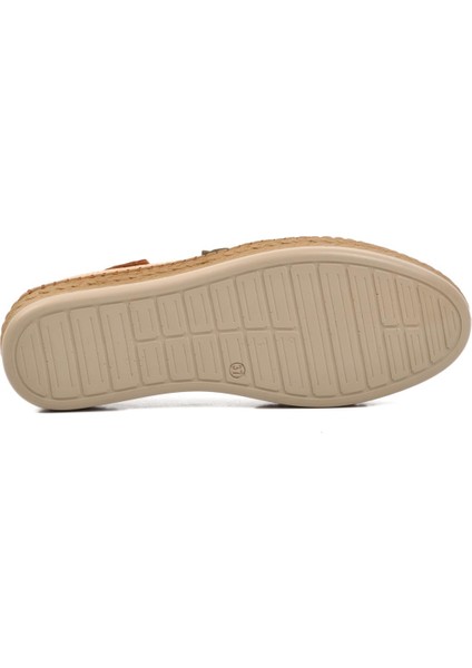 394164 Bej Hakiki Deri Kadın Günlük Ayakkabı GENİŞ KALIP indirimleri