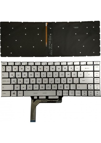 Msi GF63 8RD-620XTR GF63 Thın 8RD-625TR Notebook Klavye (Gümüş Aydınlatmalı Tr )