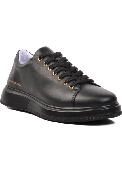 Jukov 102 22095 Siyah-Siyah Deri Erkek Sneaker