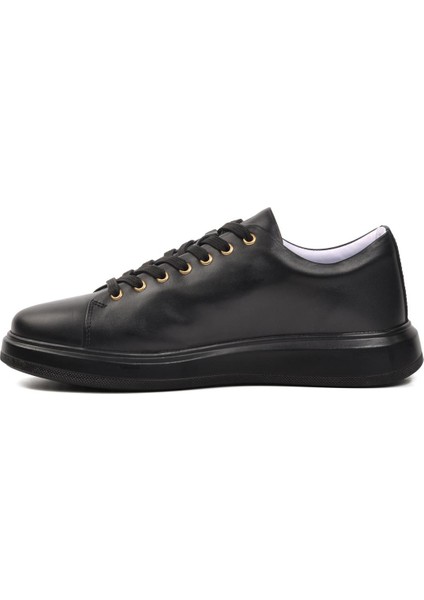 Jukov 102 22095 Siyah-Siyah Deri Erkek Sneaker modelleri