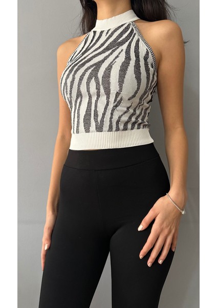 Zebra Desenli Crop