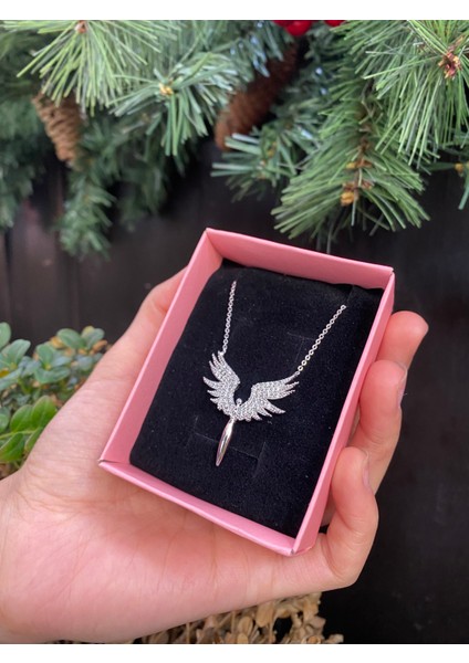 Gümüş Renk Zirkon Taşlı Mikail Meleği Kolye fiyatları