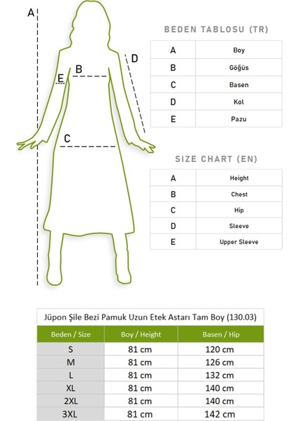 Jüpon Şile Bezi Pamuk Uzun Etek Astarı Tam Boy Jipon Beyaz Byz indirimleri