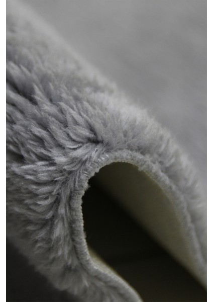 Gri Dikdörtgen Düz Post Halı Peluş Yumuşacık Kaymaz Dot Taban fırsatları