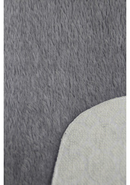 Gri Dikdörtgen Düz Post Halı Peluş Yumuşacık Kaymaz Dot Taban indirimleri