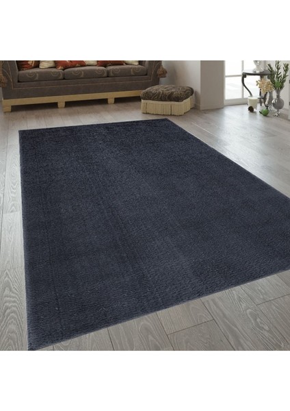 Antrasit Dikdörtgen Düz Post Halı Peluş Yumuşacık Kaymaz Dot Taban modelleri