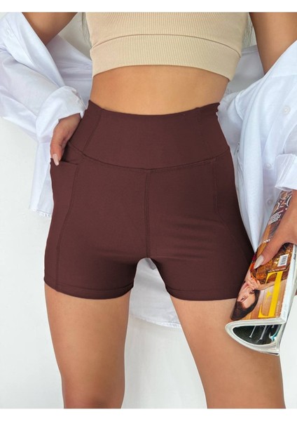 Kadın Cepli Kısa Bisikletci Tenis Havuz Deniz Taytı modelleri
