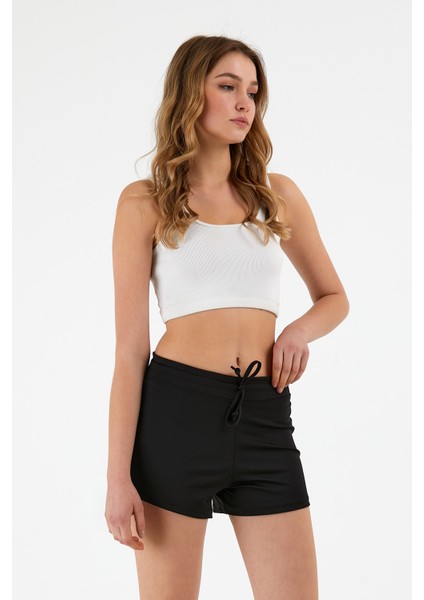 Kadın Içten Çamaşırlı Beli Ipli Yırtmaçlı Şort indirimleri