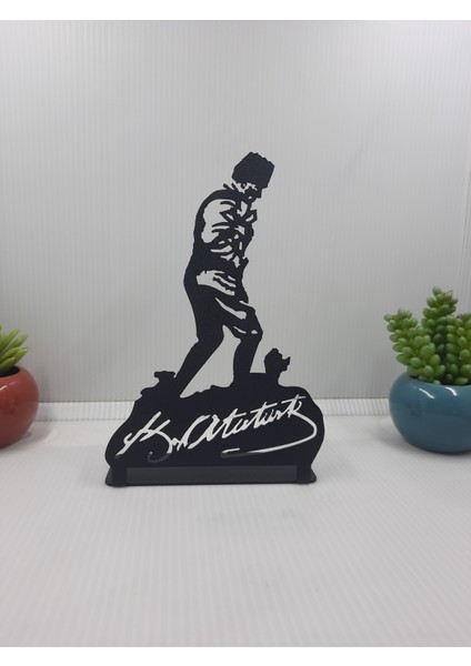 Atatürk Kocatepe'de Masaüstü Metal Biblo - Ev /ofis Dekoru - Hediye Biblo - 19 x 12 cm