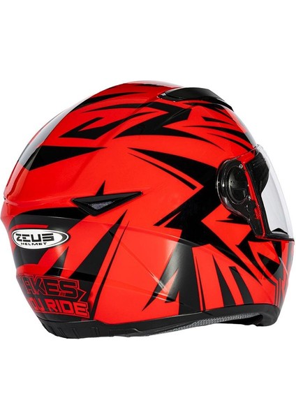 ZS-811A Al-34 Red Black Kapalı Kask