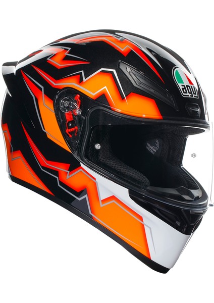 K1S Kripton Black Orange Kapalı Kask