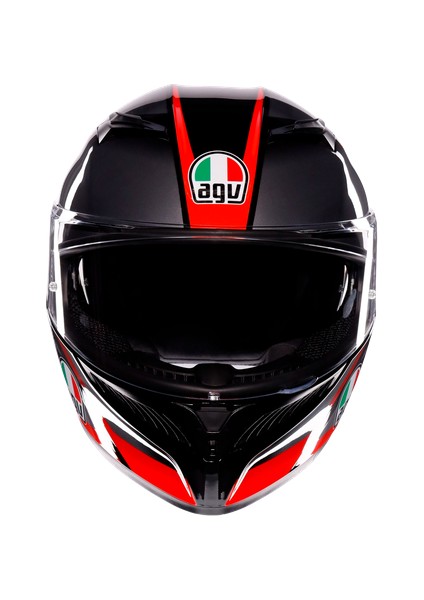 K3 Mplk Striga Black Grey Red Kapalı Kask