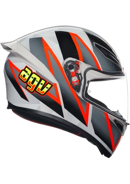 K1 S Blipper Grey Red Kapalı Kask