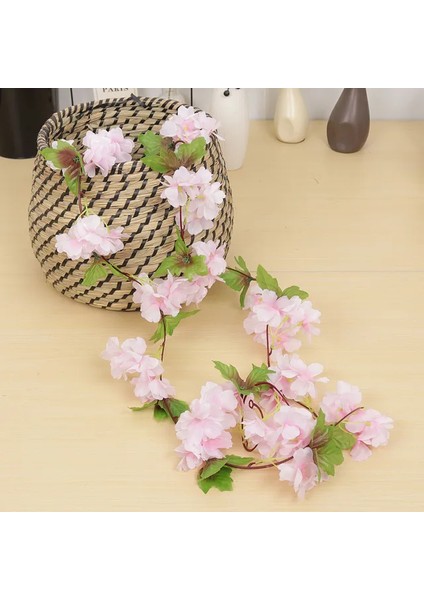 Yapay Çiçek Bahar Dalı Sarmaşık Japon Kiraz Çiçekli 230 cm 18 Çiçekli 1.kalite Dolanabilen Model