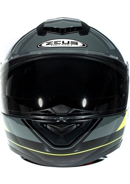 ZS-3050 Be7 Grey Fluo Yellow Çene Açılır Kask