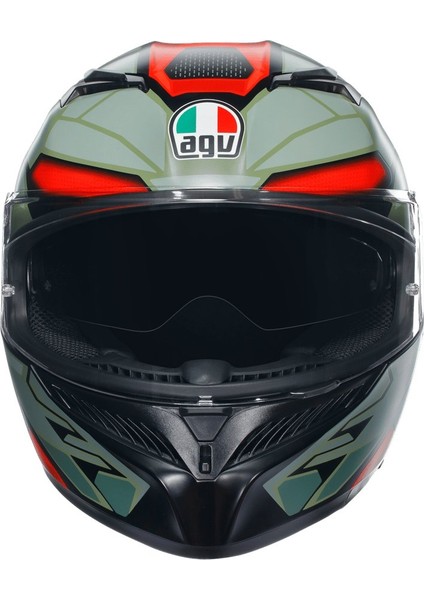 Agv K3 Decept Matt Black Green Red Kapalı Kask