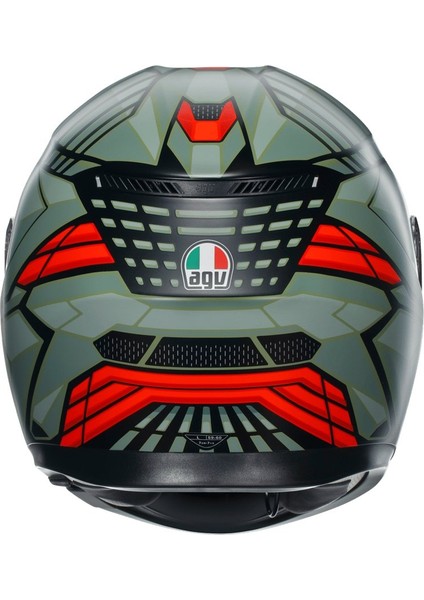 Agv K3 Decept Matt Black Green Red Kapalı Kask