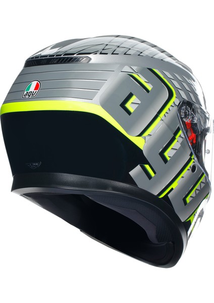 K3 Mplk Fortify Grey Blk Yellow Fluo Kapalı Kask