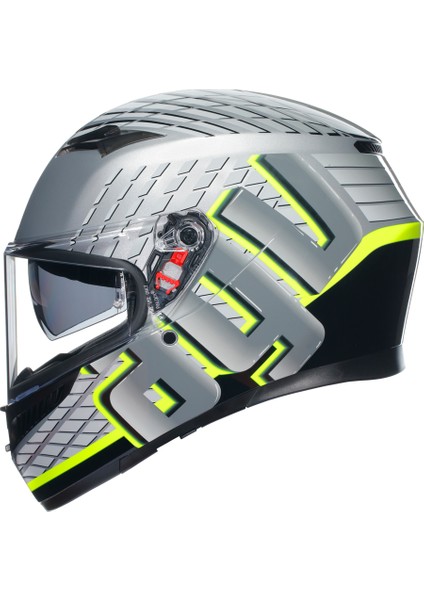 K3 Mplk Fortify Grey Blk Yellow Fluo Kapalı Kask