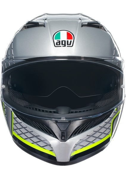K3 Mplk Fortify Grey Blk Yellow Fluo Kapalı Kask