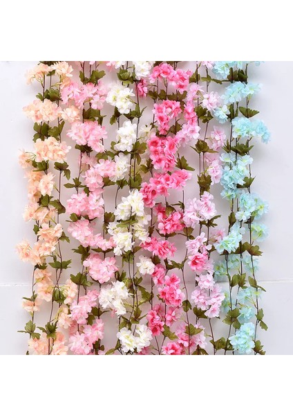 Yapay Çiçek Bahar Dalı Sarmaşık Japon Kiraz Çiçekli 230 cm 18 Çiçekli 1.kalite Dolanabilen Model indirimleri