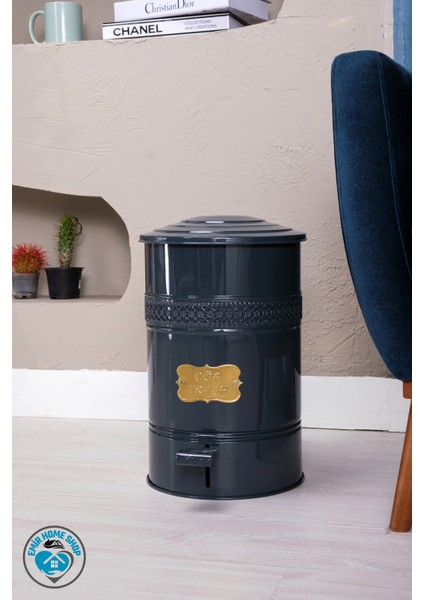 Lüx Ferforje Yanmaz Metal Pedallı 16Lt Mutfak Banyo Çöp Kovası