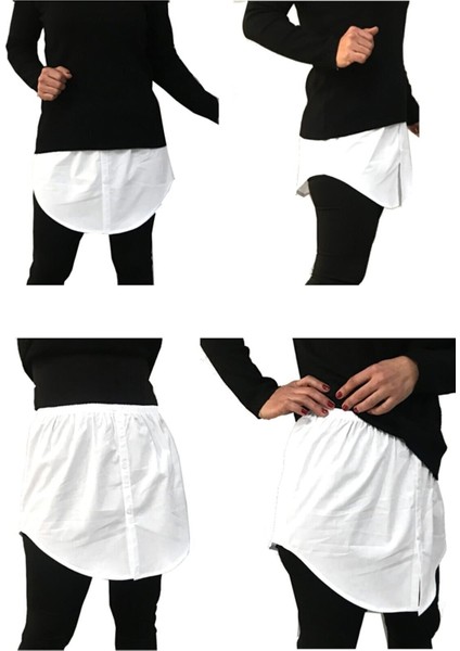 Kadın Kurtarıcı Etek Poplin Viskon Pamuk 2 Adet Siyah ve Beyaz fiyatları