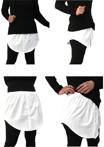 Kadın Kurtarıcı Etek Poplin Viskon Pamuk 2 Adet Siyah ve Beyaz fiyatları