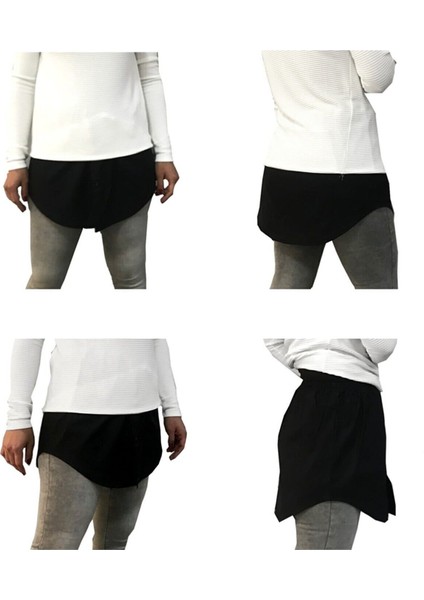 Kadın Kurtarıcı Etek Poplin Viskon Pamuk 2 Adet Siyah ve Beyaz modelleri