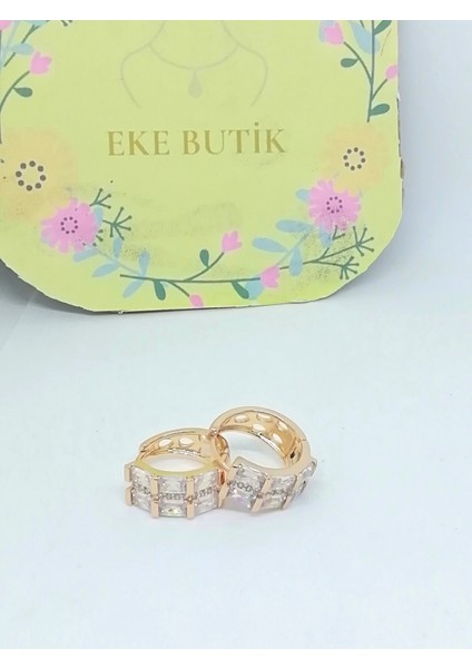 Xuping Baget 2 Sıralı Halka Küpe Rose Gold