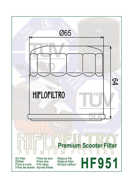 HF951 2018-2023 Honda NSS250 (Forza 250) Uyumlu Yağ Filtresi