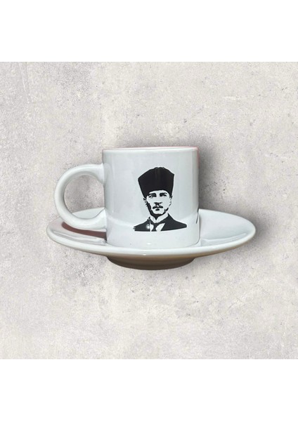 Atatürk Görsel ve Imza Baskılı Türk Kahvesi Fincanı