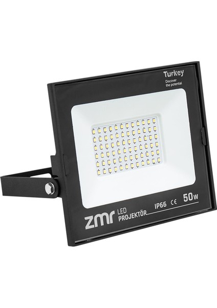 50 Watt - 220 Volt 6500K IP66 150* Işık Açısı Siyah Slim Kasa LED Projektör