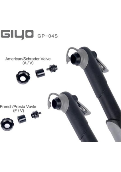 Gıyo Taşınabilir Mini El Pompa Bisiklet [a/v-F/v Sibop] GP-04S
