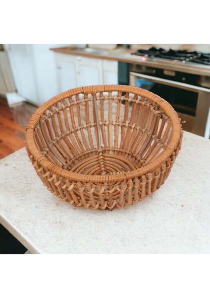 Ocean Point Rattan Tabak Özel Tasarım  Sunumluk Organizer Iskandinav Dekoratif Tabak 20X10CM Oceanpoint