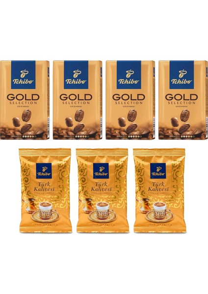 Gold Filtre Kahve 250 gr 4 Adet + Türk Kahvesi 100 gr 3 Adet modelleri
