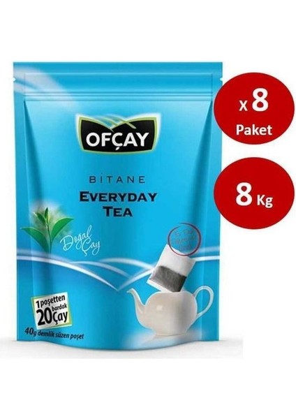 Bitane Everyday Eko Demlik Poşet Çay 40 gr x 25 Adet x 8 Paket