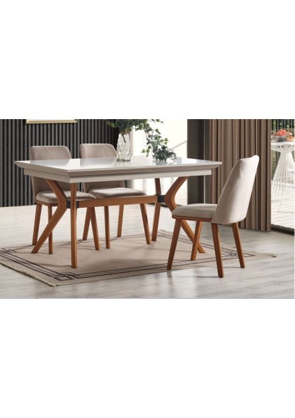 Kumsal Açılır Yemek Masası+6 Sandalye