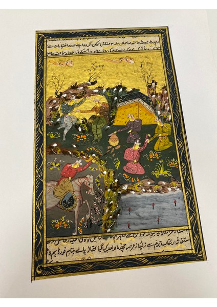 Kampta Yardımlaşma Temalı El Yapımı Minyatür Resim 28X17 cm