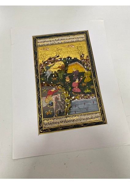 Kampta Yardımlaşma Temalı El Yapımı Minyatür Resim 28X17 cm fiyatları