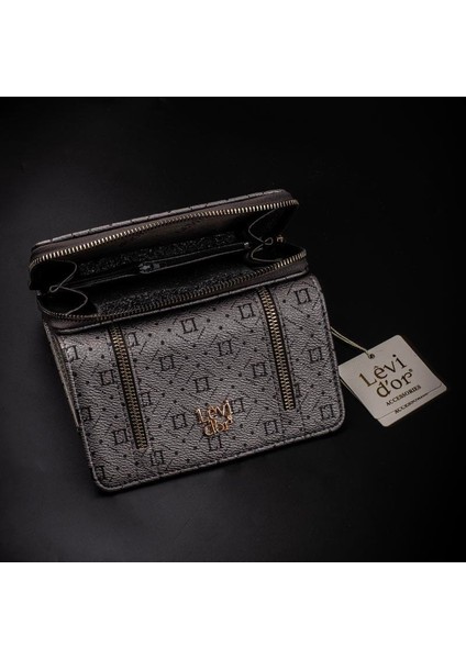 Platin Fermuar Detaylı Monogram Kadın Cüzdan modelleri