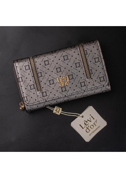 Platin Fermuar Detaylı Monogram Kadın Cüzdan fırsatları