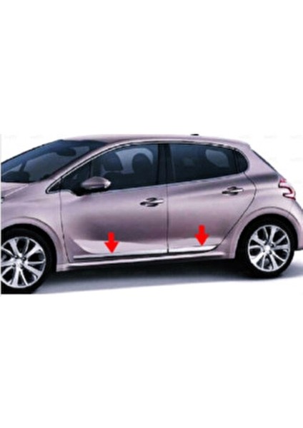 Peugeot 208 Krom Yan Kapı Çıtası 4 Prç. 2012-2019 P.çelik