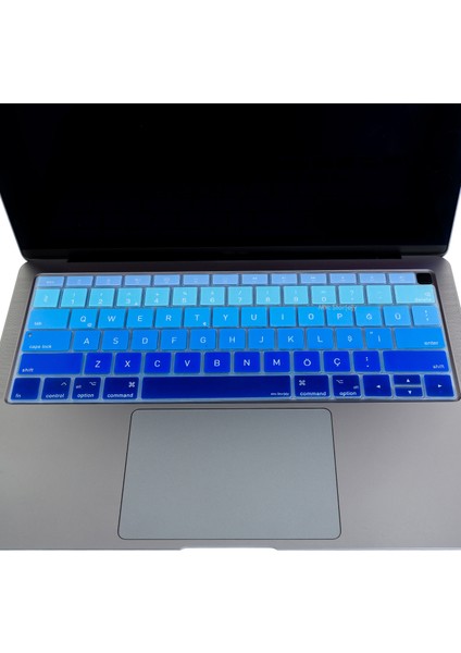 Laptop Macbook Air Klavye Koruyucu US-TR Harf Baskılı A1932 ile Uyumlu Ombre