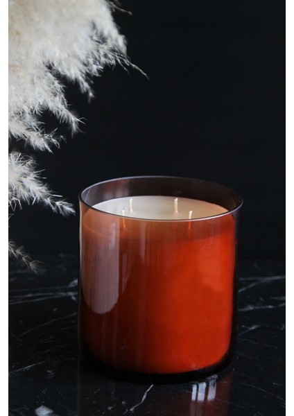 Dev Boy Mum Ultra Büyük Boy Amber 4 Fitilli 2 kg 140 gr Vanilya Kokulu Mum 14X14 fiyatları