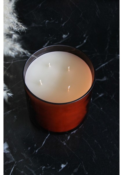 Dev Boy Mum Ultra Büyük Boy Amber 4 Fitilli 2 kg 140 gr Vanilya Kokulu Mum 14X14 modelleri